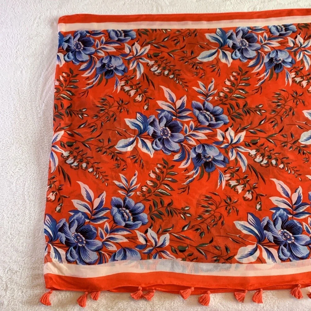 LOFT Large Floral Print Infinity Scarf